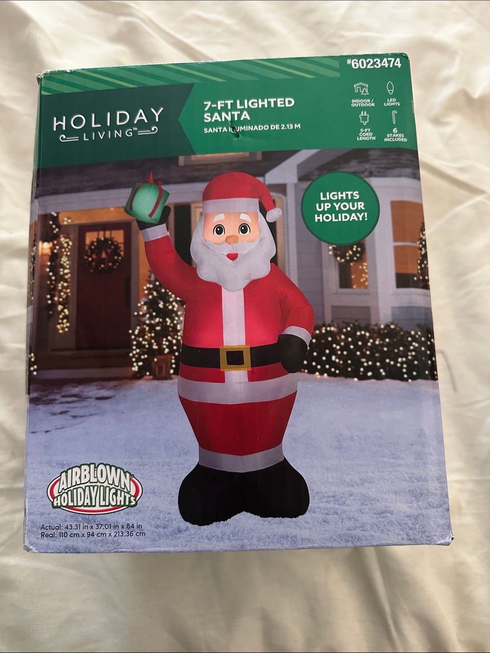 Holiday Living 7-ft Lighted Inflatable Santa - Red